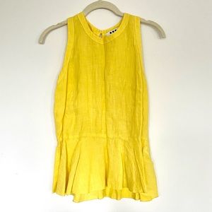Three Dots by Anthro Medium Yellow Linen Top